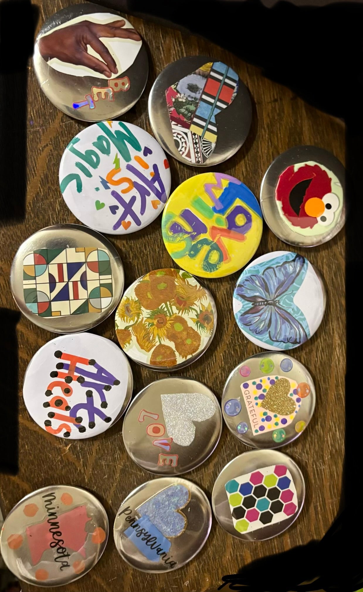 Custom or surprise button pins